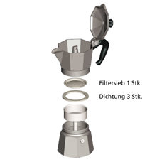 Ersatzdichtung und Filter 
zu Mokka Express 