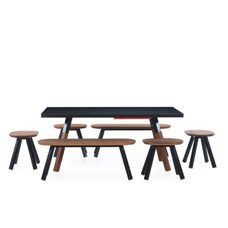 Banc noir 120 cm 