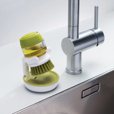 Brosse à bouton avec distributeur gris 