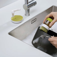 Brosse à bouton avec distributeur gris 