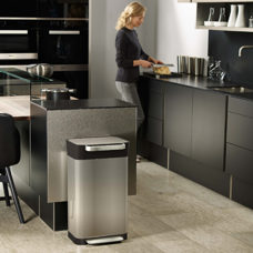 Abfallkübel / Presskübel chrom 60 lt 