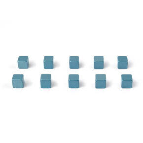 Cube magnétique bleu
set de 10, 0.5 cm 