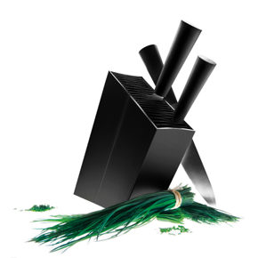 Knife block slanted black 