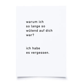 Postkarte 
Warum ich so lange... 