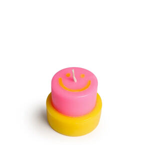 Smiley Kerze pink, klein 