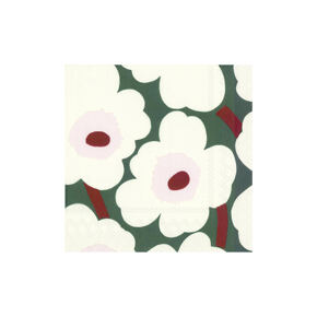 Paper napkins
Unikko green/cream 