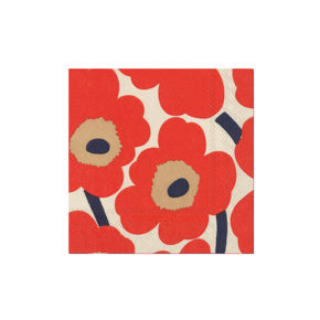 Paper napkins
Unikko cream/red 