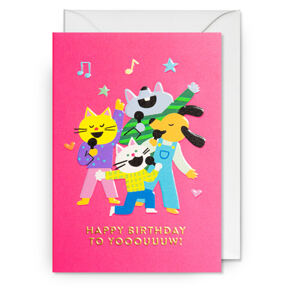 Folded card singing animals 