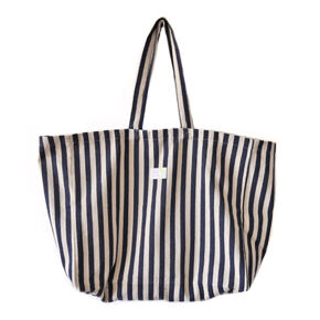 Sac en tissu rayé bleu 