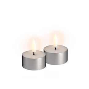 LED Teelicht 2er
4.1cm, silber 