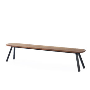 Banc noir 220 cm 