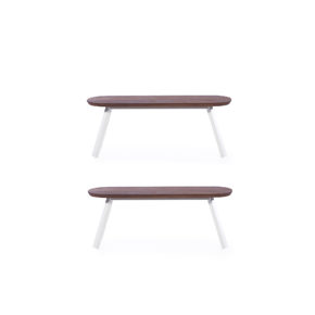 Banc blanc 120 cmLot de 2 