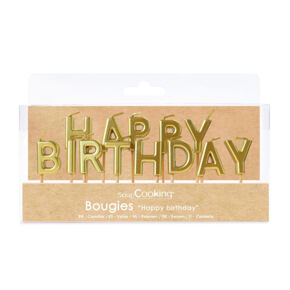 Kerzen Happy Birthday
gold 