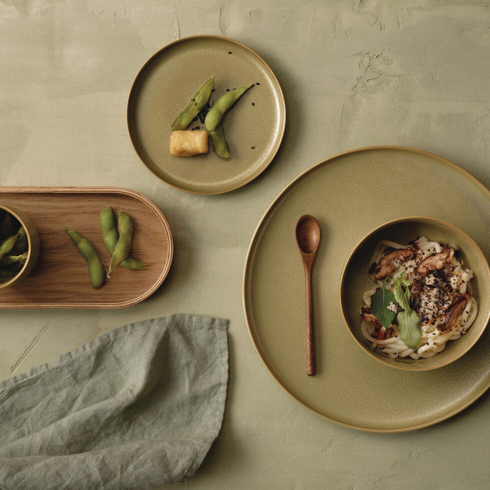 Espressotasse mit Unterteller 
ocker 