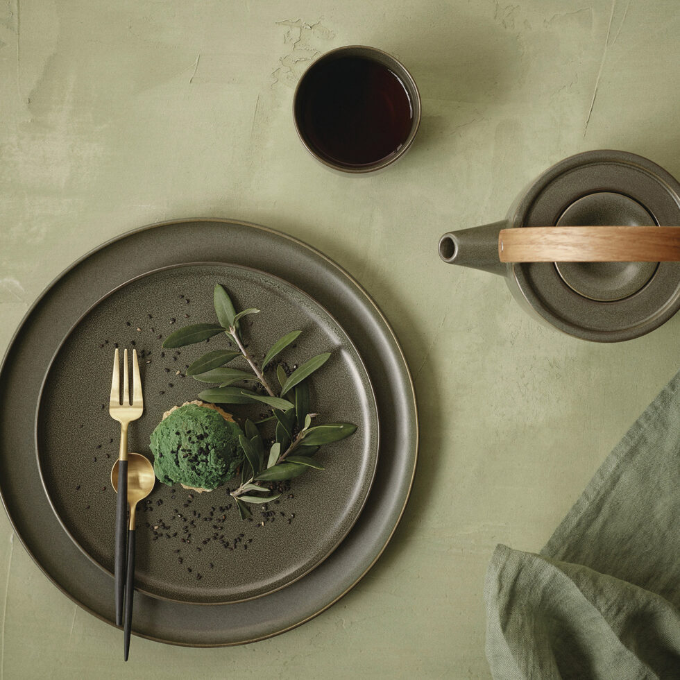 Espressotasse mit Unterteller 
olive 