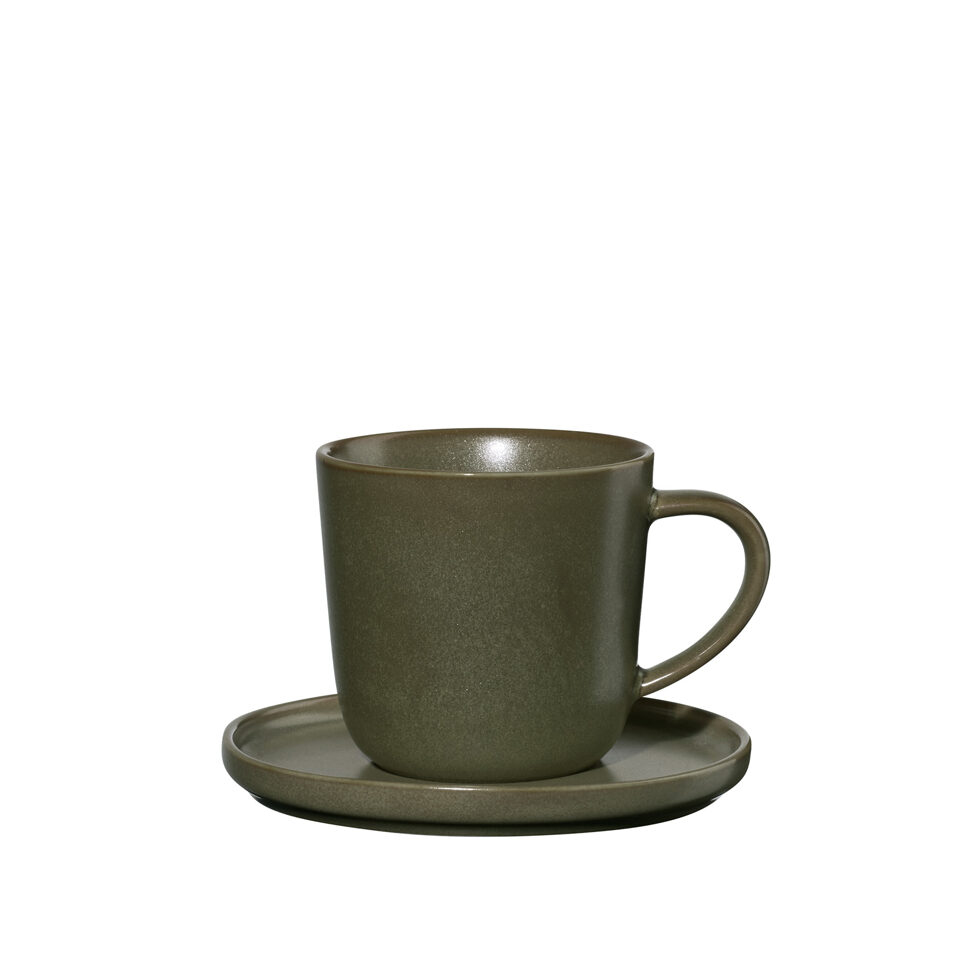 Espressotasse mit Unterteller 
olive 