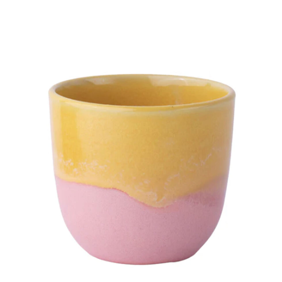 Becher Gelb/Rosa 