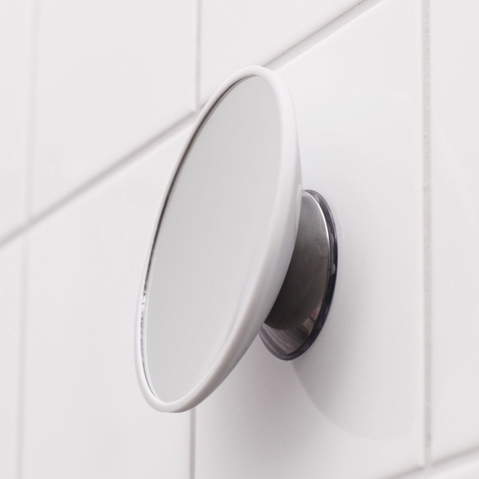 Miroir avec ventouse grossissement 15x blanc 