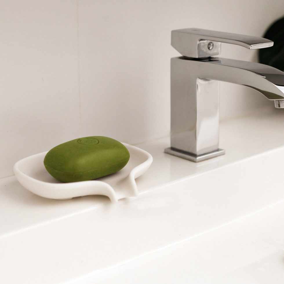 Porte-savon blanc grand modèle 