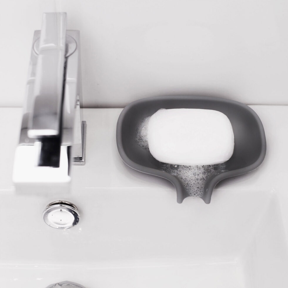 Porte-savon gris grand modèle 