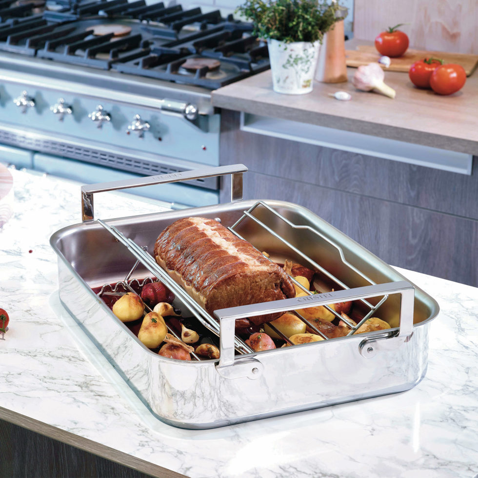 Bratschale mit Einsatz 40 x 31 cm 