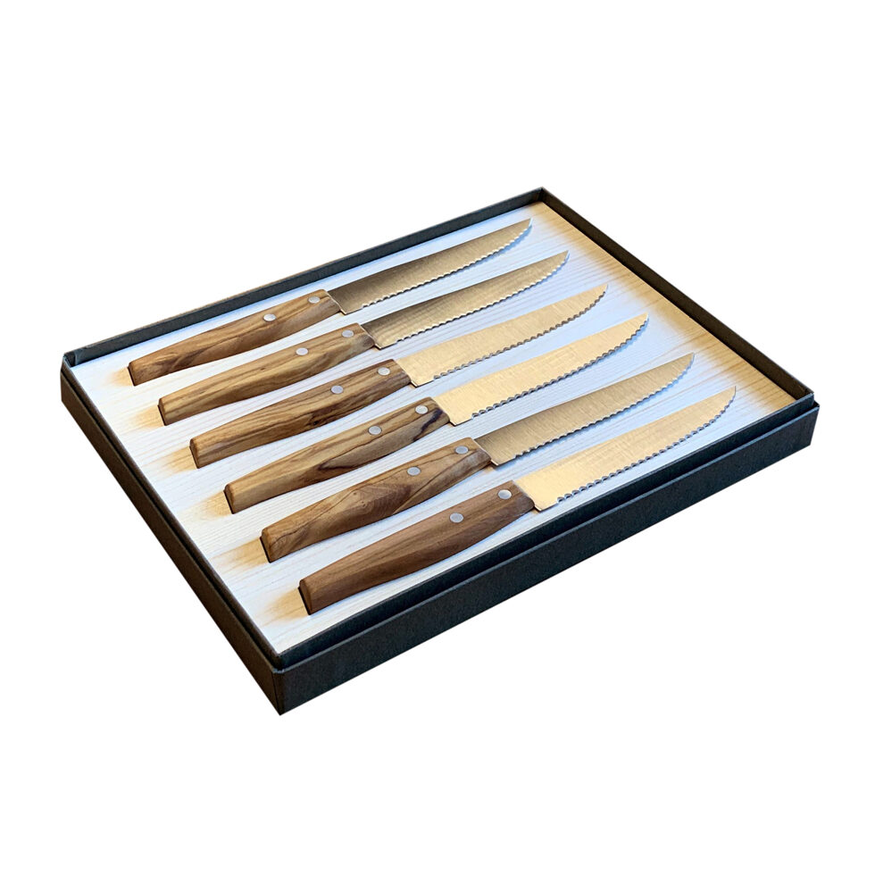 Steak / Pizza knife
Olive wood, 6 parts 