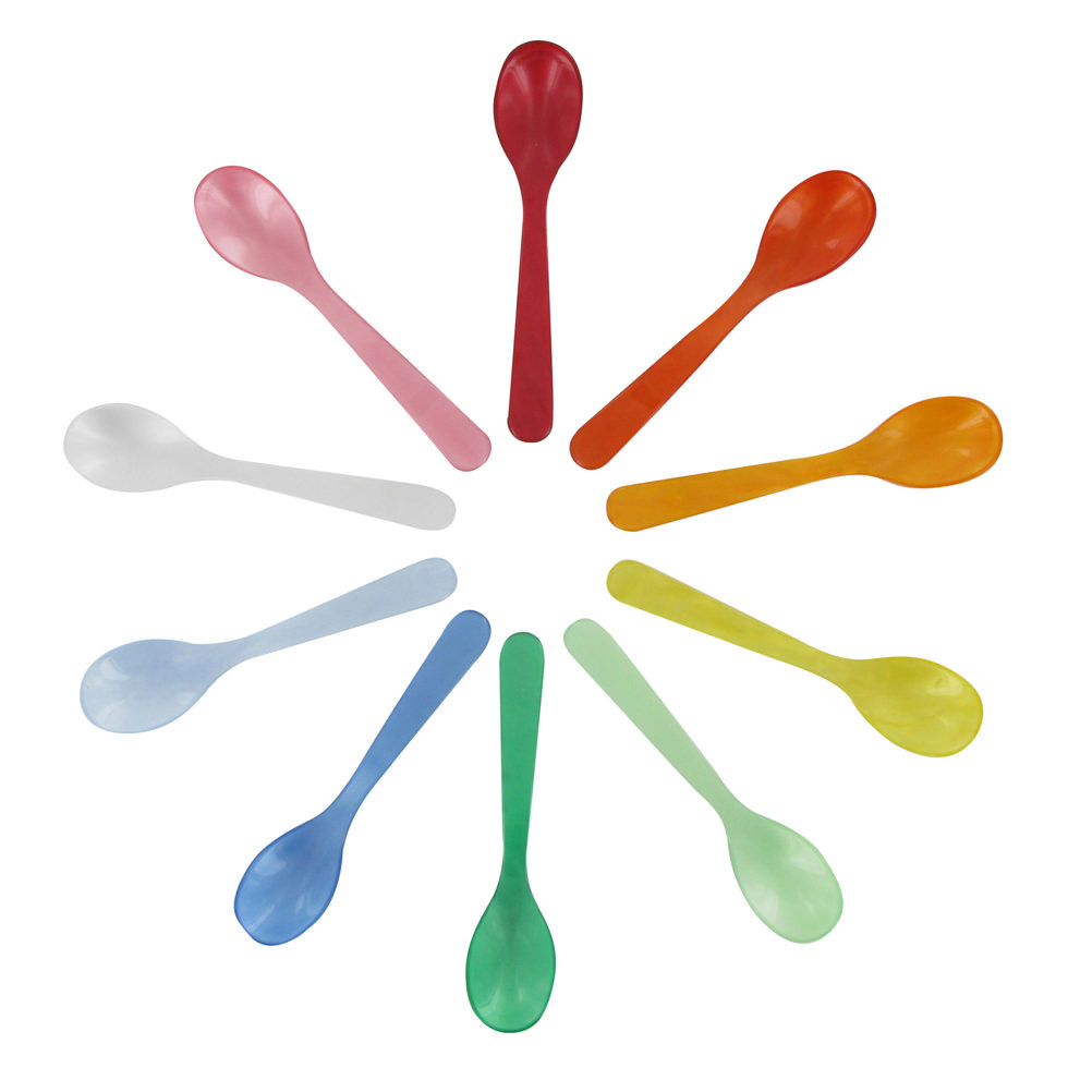 Egg spoon acrylic glass red 