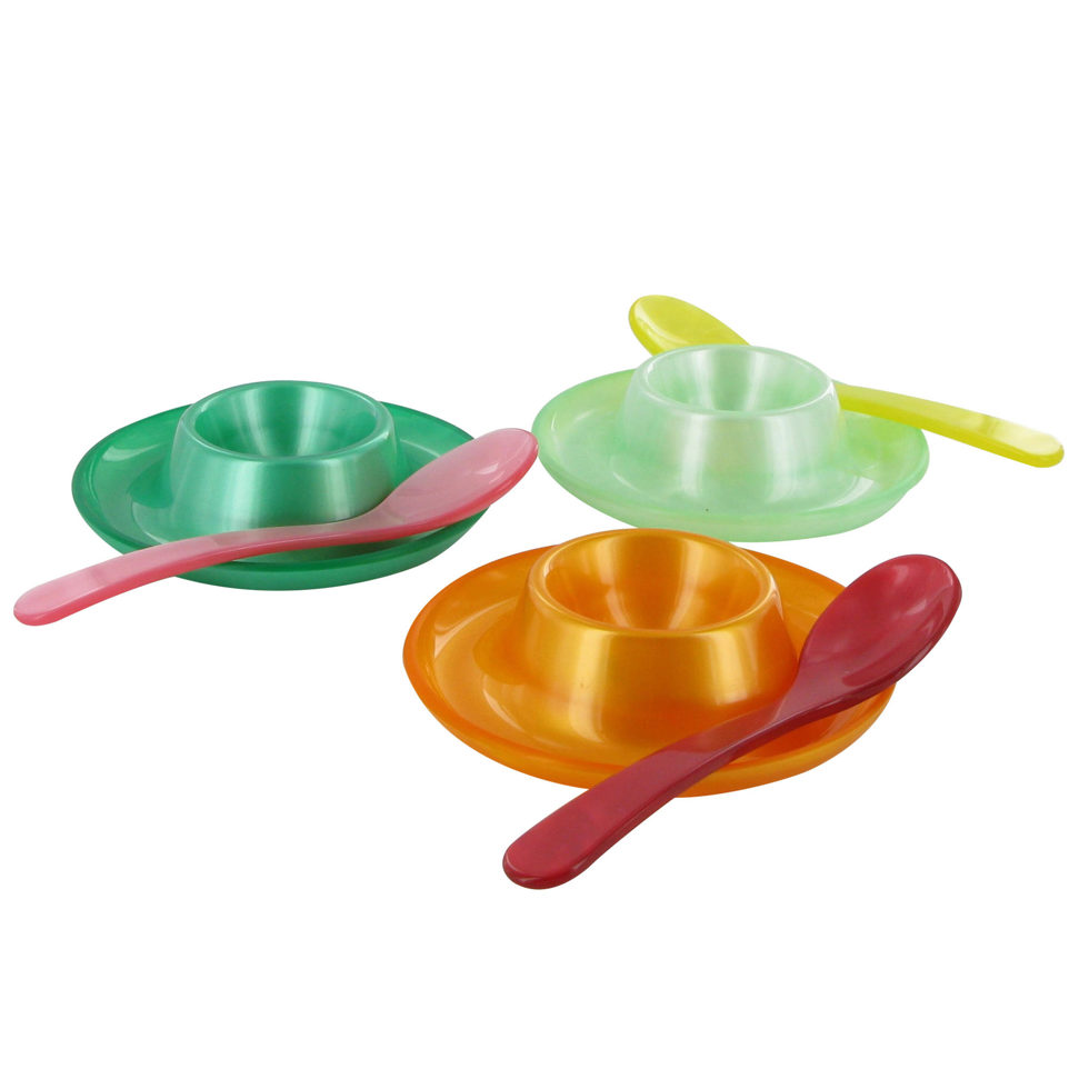 Egg cup acrylic glass silver 