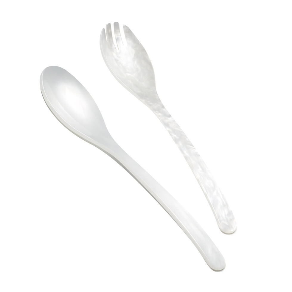 Salatbesteck Acrylglas 
Perlmutt 