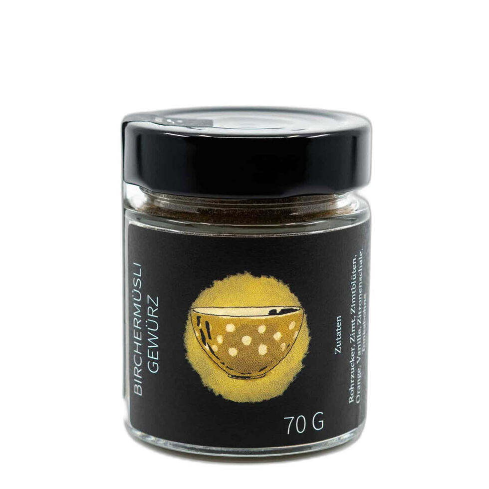 Birchermüsli Gewürz
70g Birchermüsli Gewürz
70g