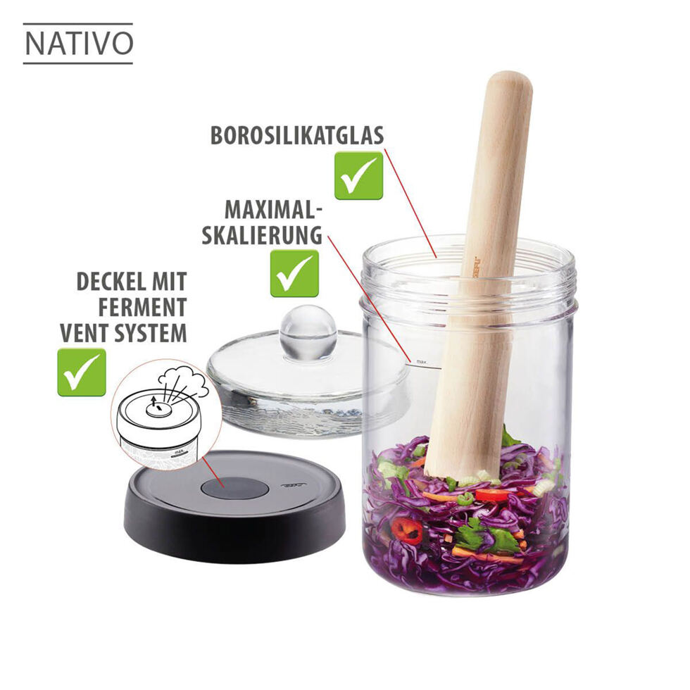 Bocal de fermentation avec poids 1lt 