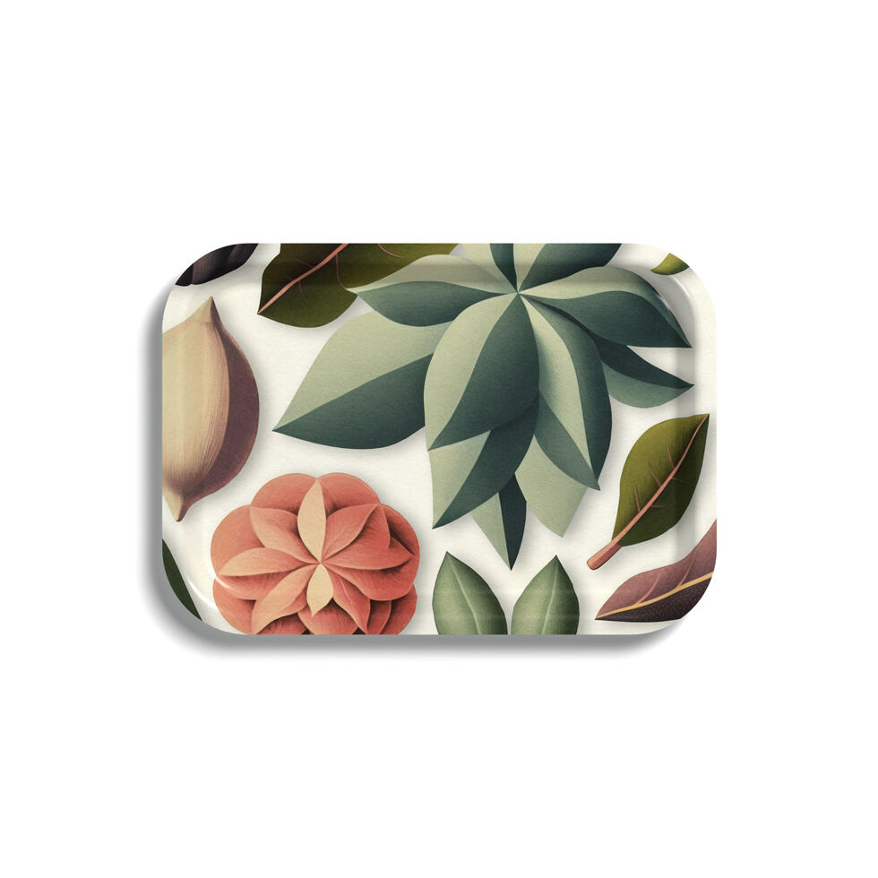 Tablett Blätter Rechteck Weiss
27x20 cm 