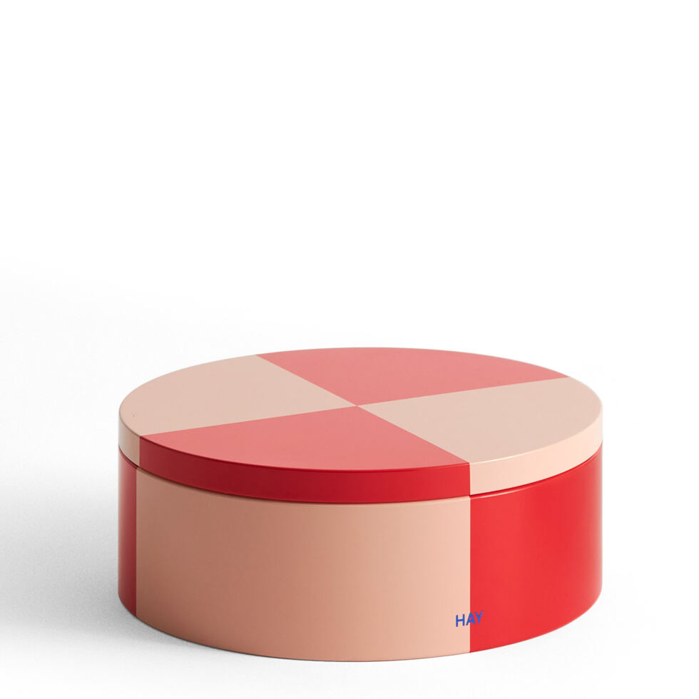 Boîte rouge/rose
rond 