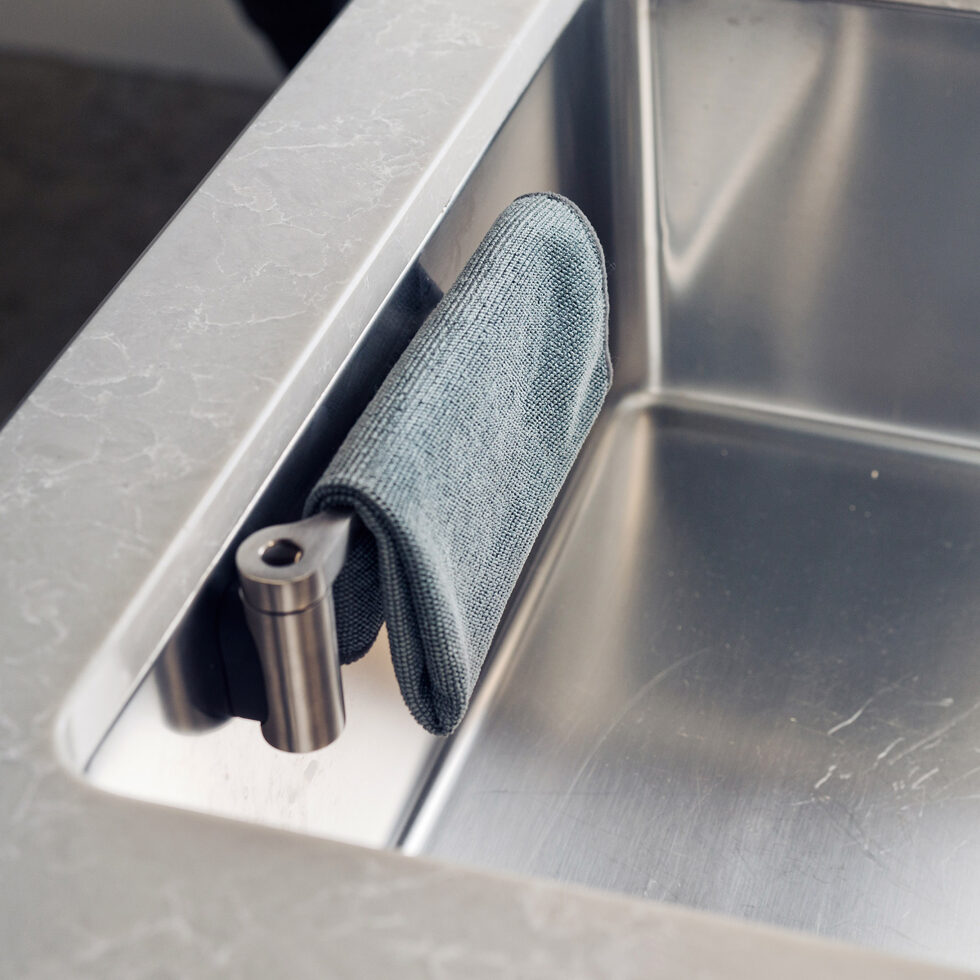 Cloth holder for sink chrome 