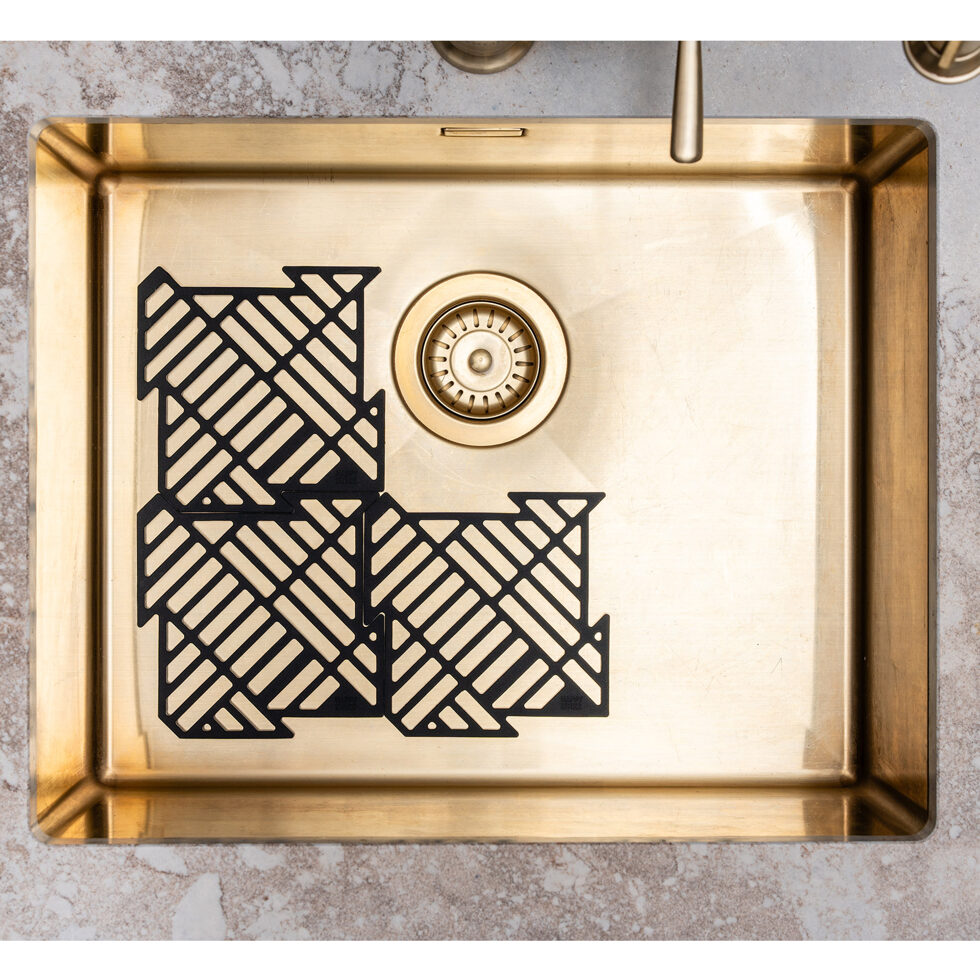 Spülbeckenmatte Puzzle schwarz
4er Set 