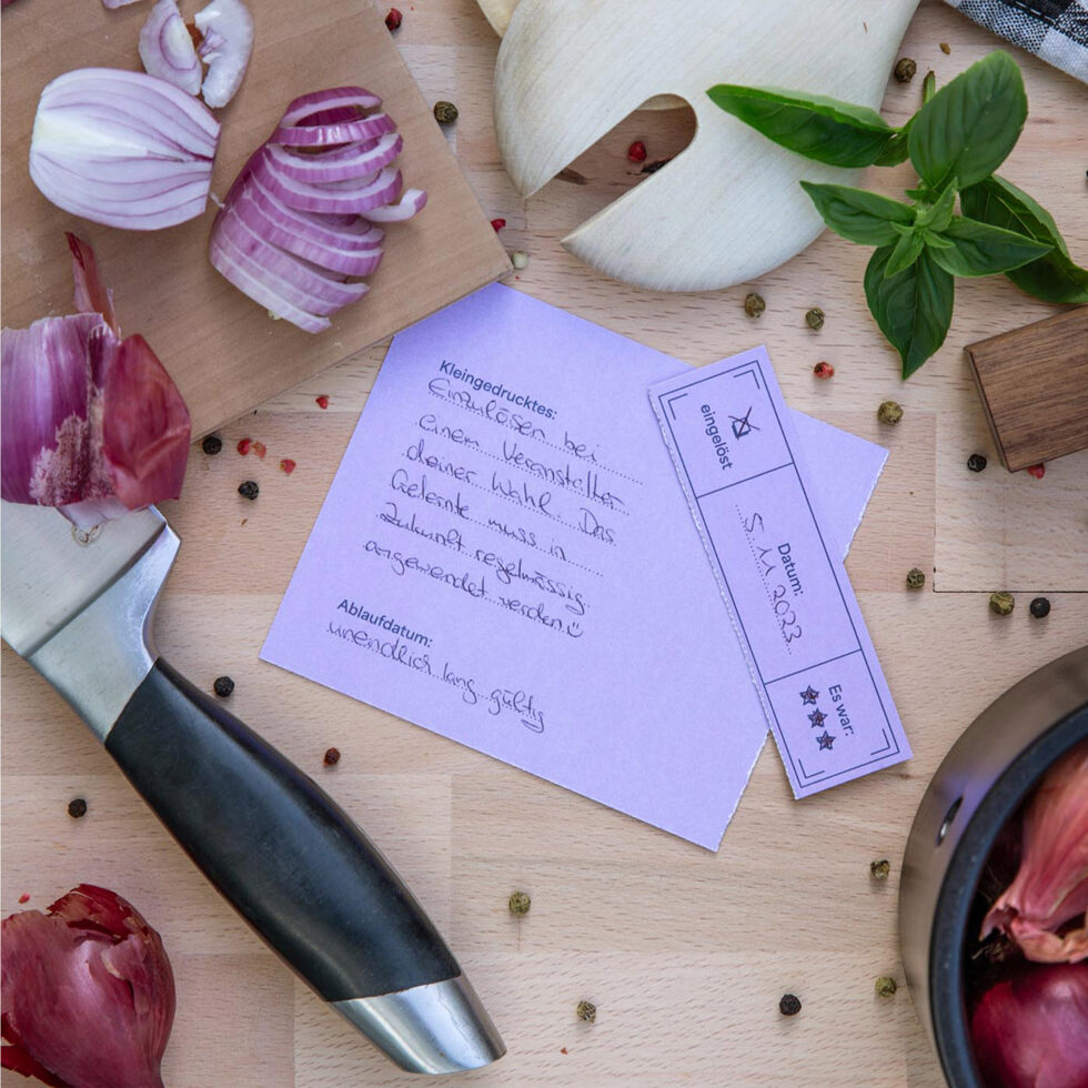 Bons à discrétion
Set de bons d'achat 