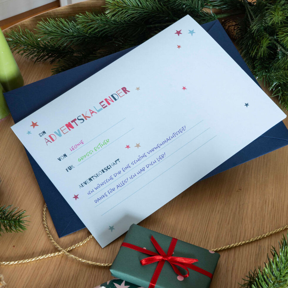 Adventskalender zum
Ausfüllen / Bilderrahmen 