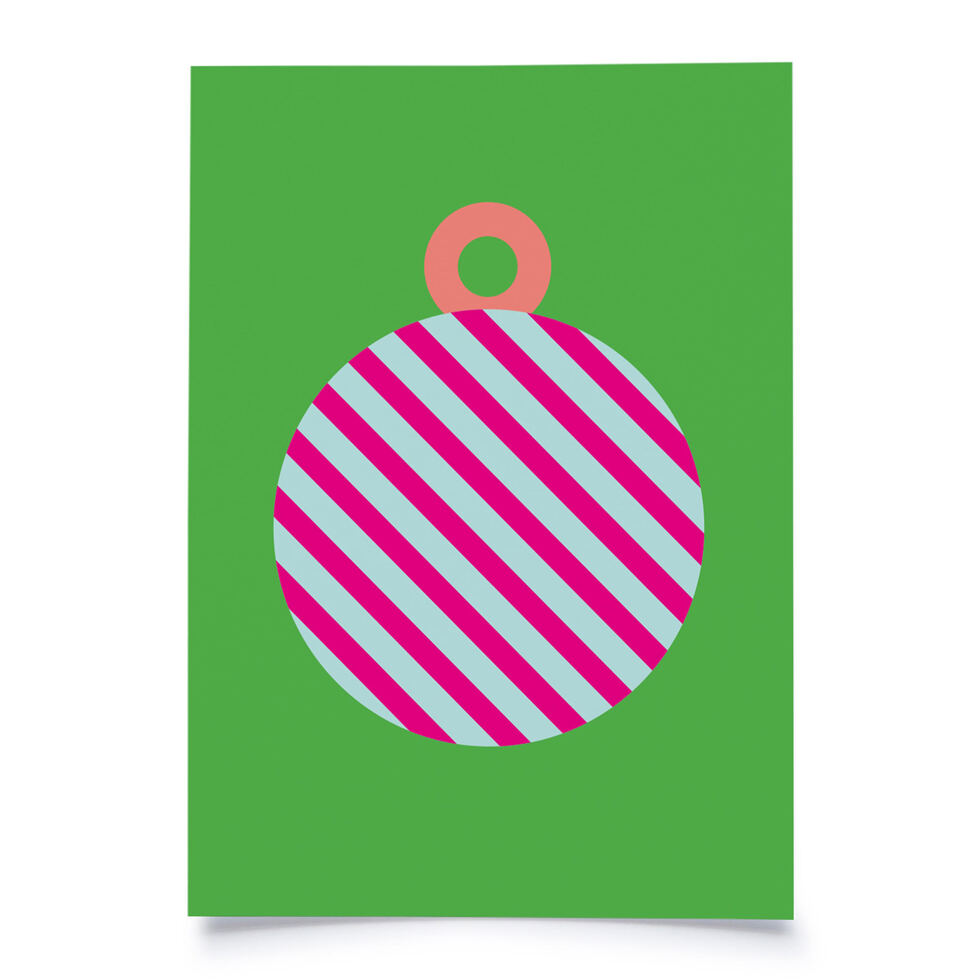 Postkarte
Weihnachtskugel Streifen 