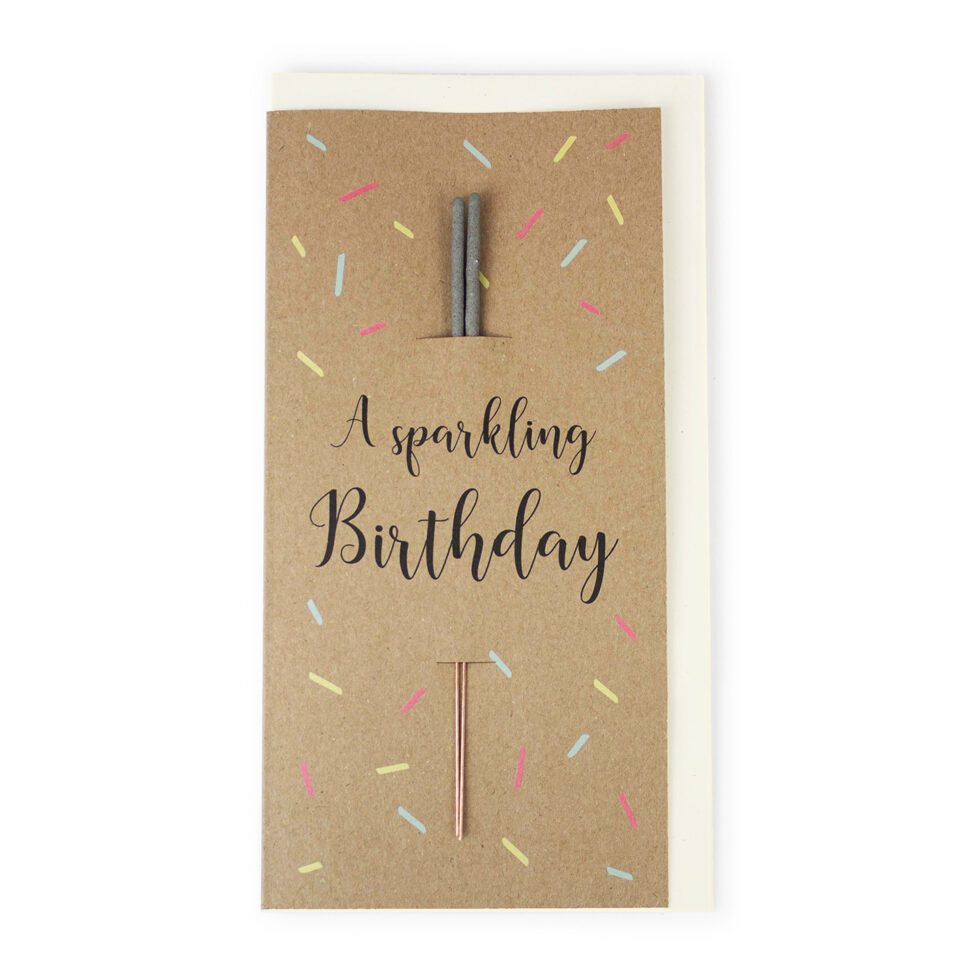 Folded card "Happy Birthday
with sparkler 
