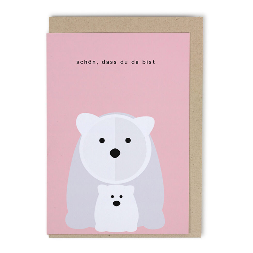 Faltkarte Eisbär, 
Schön dass du da bist 
