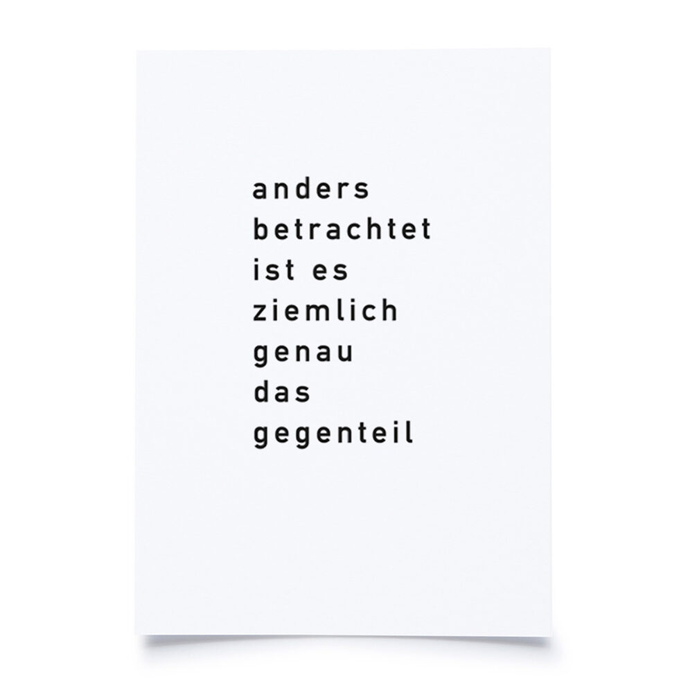 Postkarte 
Anders betrachtet... 