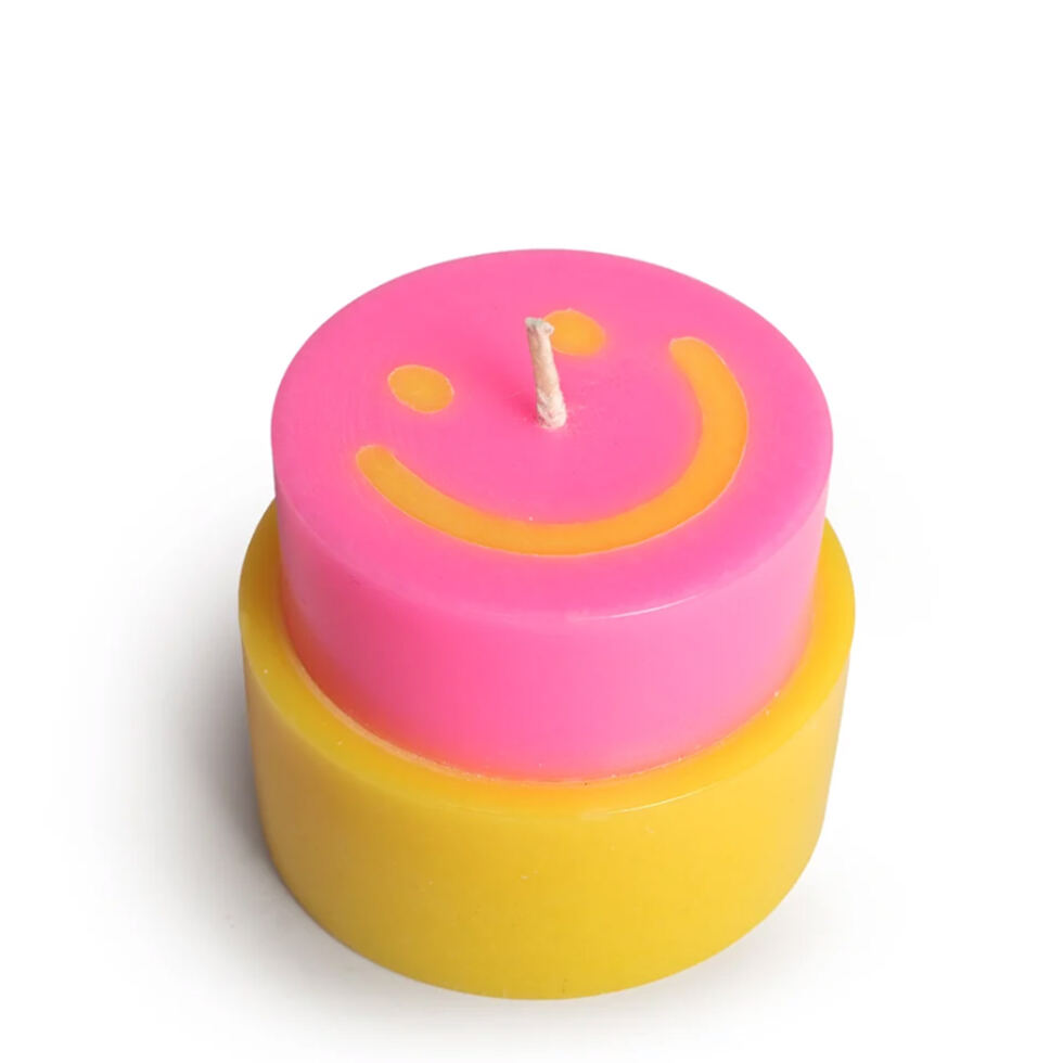 Smiley Kerze pink, gross Smiley Kerze pink, gross