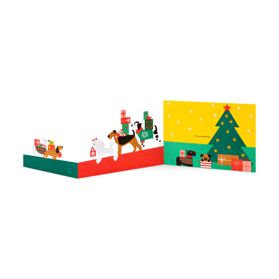 Pop-Up Karte Hunde und Geschenke 