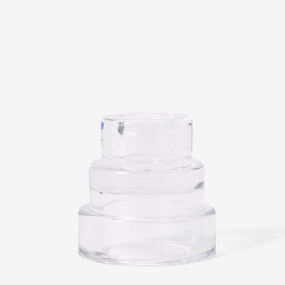 Bougeoir 2en1 verre clair 