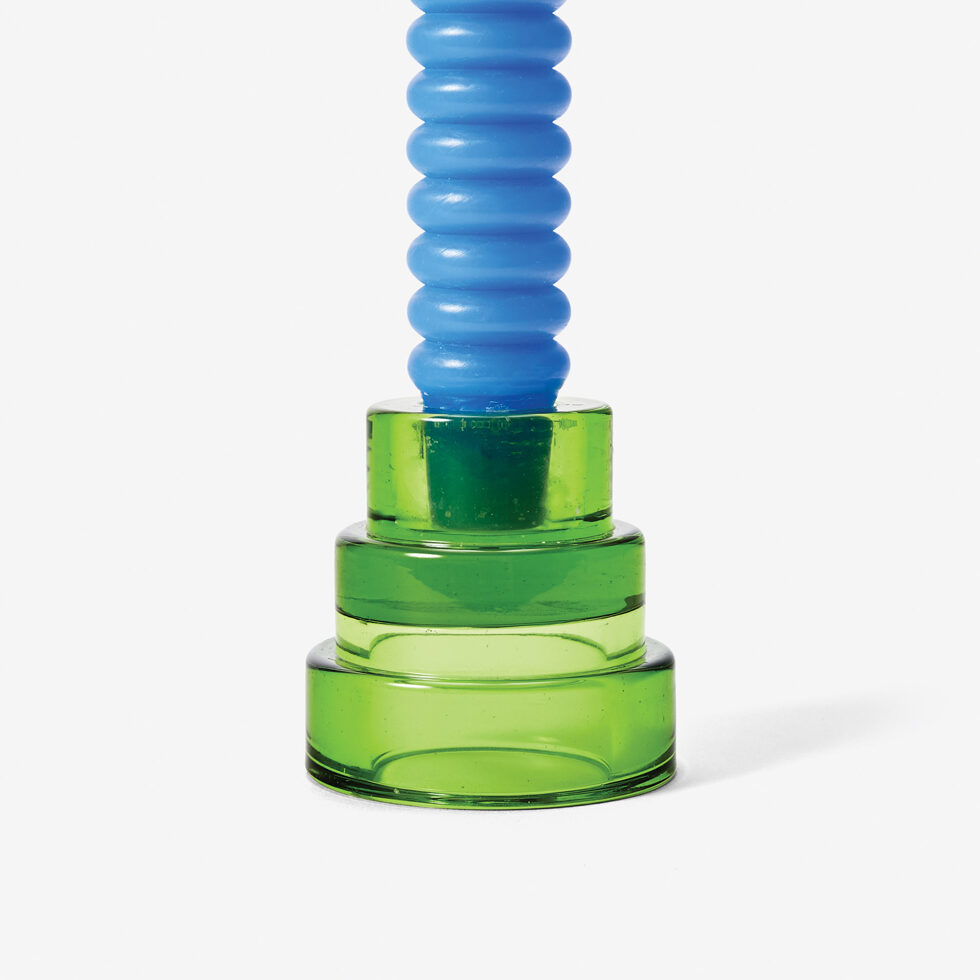 Bougeoir 2en1 verre vert 