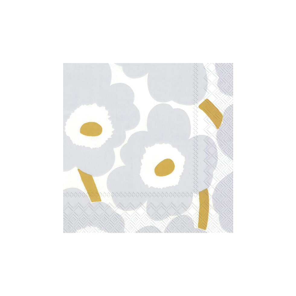 Paper napkins
Unikko white/silver 