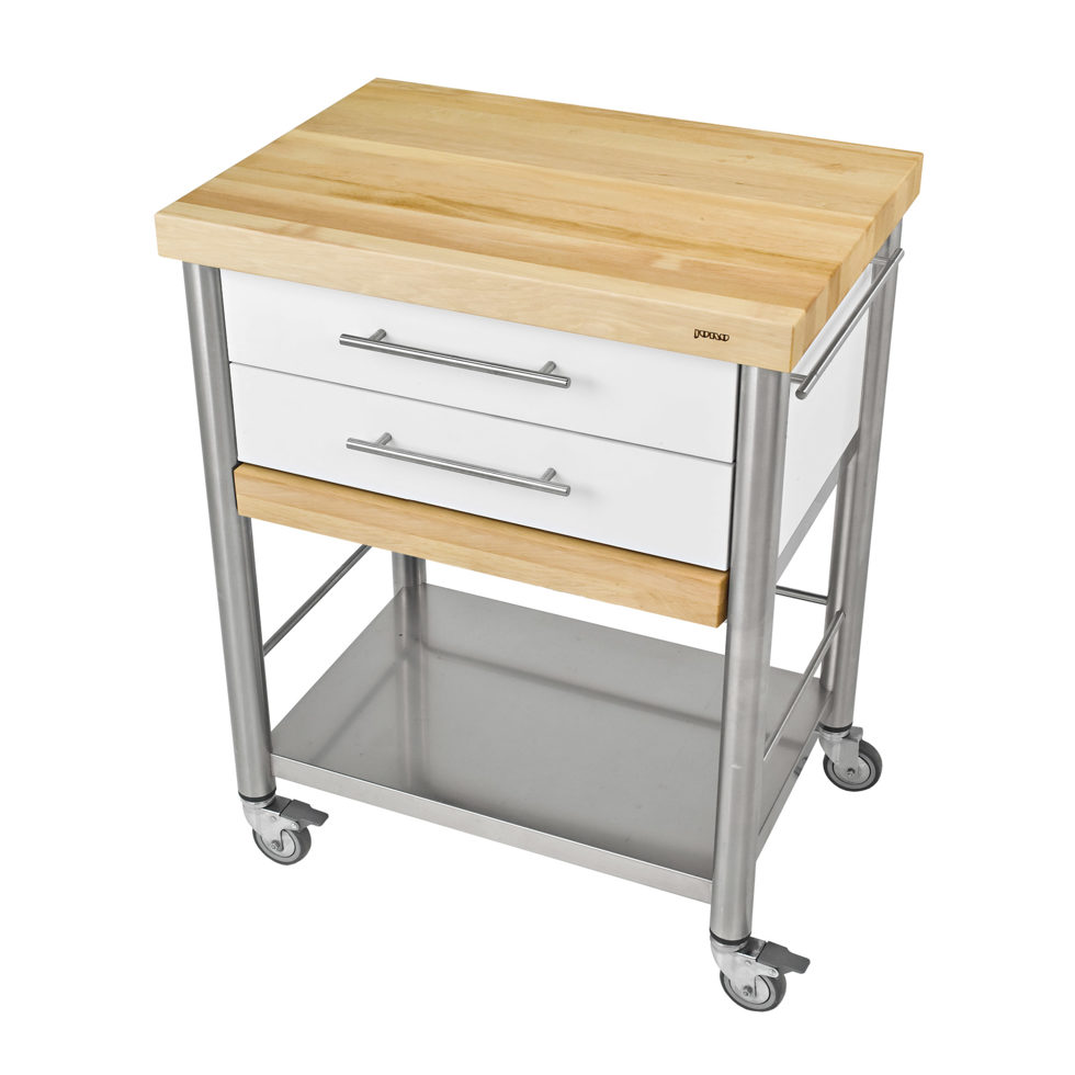 Küchenwagen Corian weiss / Weissbuche
2 Schublade 
50 x 70 