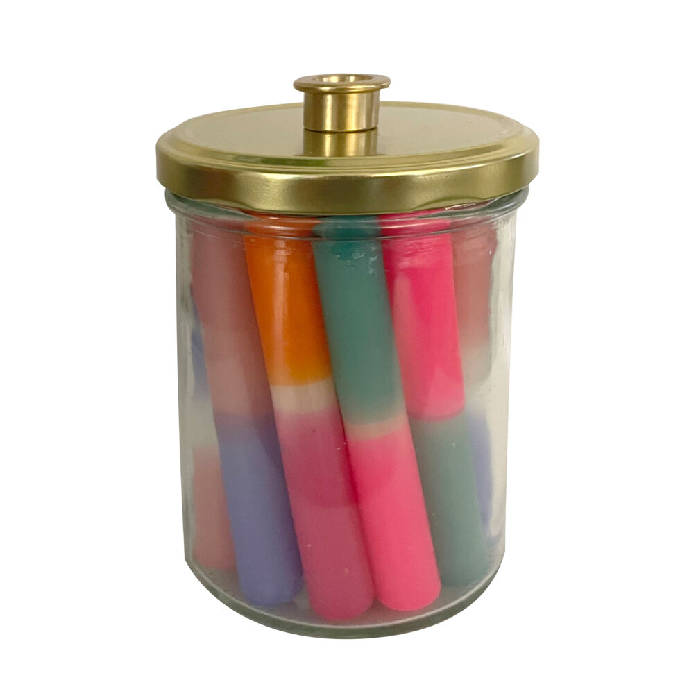 Candles in glass with candlestick
20pcs. 