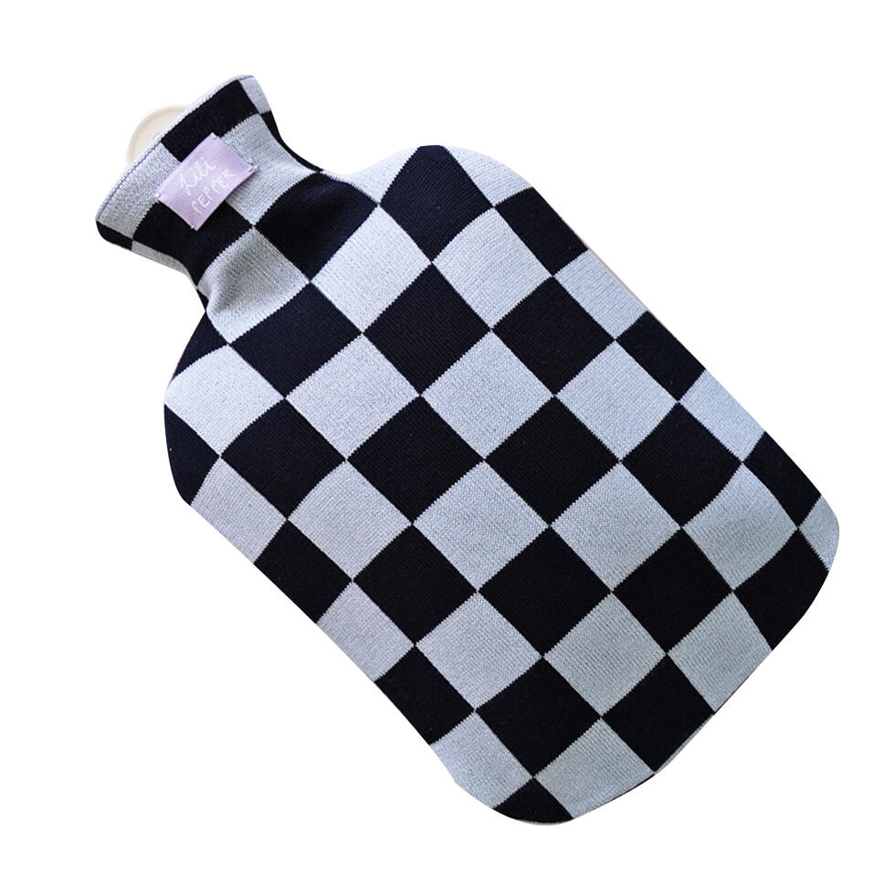Bettflasche Check dunkelblau/hellblau 