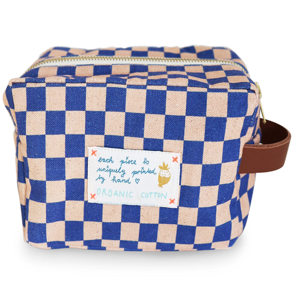 Trousse de toilette Check Rose Blue grande 
